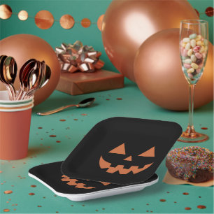 Riesiges Jack O' Lantern Gesicht Halloween-Kürbis Pappteller