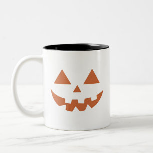 Riesiges Jack O' Lantern-Gesicht Halloween-Kürbis Zweifarbige Tasse