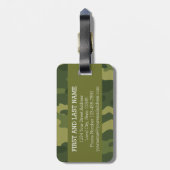 Riesiges Monogramm Letter Q Camouflage Muster Gepäckanhänger (Rückseite vertikal)