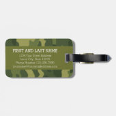 Riesiges Monogramm Letter Q Camouflage Muster Gepäckanhänger (Rückseite horizontal)