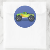 Riesiges Monster Truck Speedway-Lover Design Runder Aufkleber (Tasche)