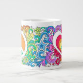RIESIGES psychedelisches Groovy Friedenszeichen u. Jumbo-Tasse (Vorderseite)