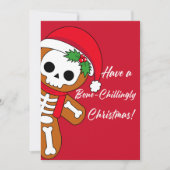 Riesiges Red Skeleton Gingerbread Feiertagskarte (Vorderseite)