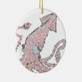 Riesiges rosa Tintenfischmosaik Keramik Ornament (Rechts)