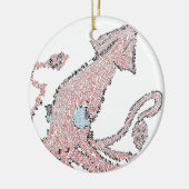 Riesiges rosa Tintenfischmosaik Keramik Ornament (Links)