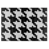 Riesiges Schwarzweiss-Hahnentrittmuster Schneidebrett (Vorderseite)