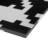 Riesiges Schwarzweiss-Hahnentrittmuster Schneidebrett (Ecke)