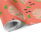 Riesiges Watermelon und Slices Art Pattern Geschenkpapier (Rolleneckpunkt)