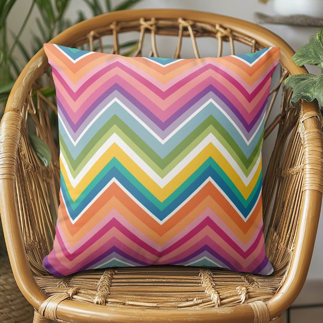 Riesiges Zickzack Muster Kissen (Colorful Chevron Pillow)
