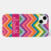 Riesiges Zickzack Muster mit Namen Case-Mate iPhone Hülle (Rückseite (Horizontal))