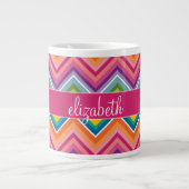 Riesiges Zickzack Muster mit Namen Jumbo-Tasse (Vorderseite)