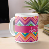 Riesiges Zickzack Muster mit Namen Jumbo-Tasse