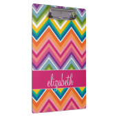 Riesiges Zickzack Muster mit Namen Klemmbrett (Rechts)