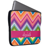 Riesiges Zickzack Muster mit Namen Laptopschutzhülle (Vorne Rechts)