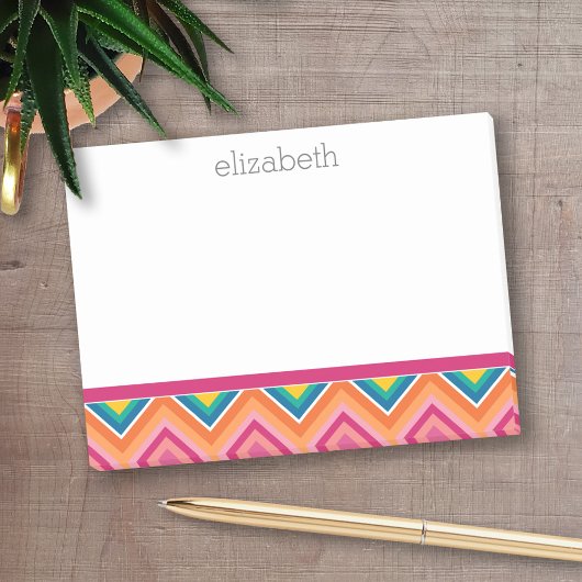 Riesiges Zickzack Muster mit Namen Post-it Klebezettel