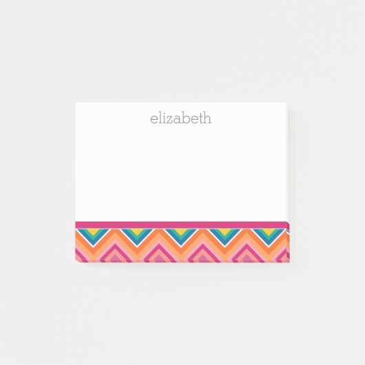 Riesiges Zickzack Muster mit Namen Post-it Klebezettel (Vorderseite)