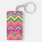 Riesiges Zickzack Muster mit Namen Schlüsselanhänger (Rückseite)