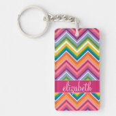 Riesiges Zickzack Muster mit Namen Schlüsselanhänger (Vorderseite)