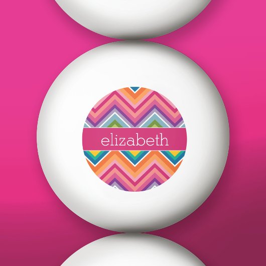 Riesiges Zickzack Muster mit Namen Tischtennisball