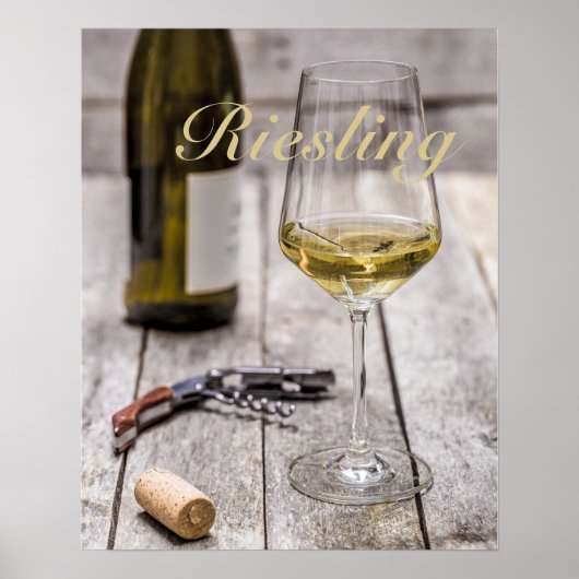 Riesling für Weißweinliebhaber Sommelier Geschenk Poster (Vorne)