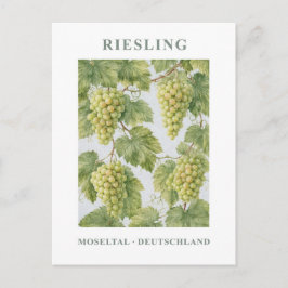 Riesling Mosel Vintage Green Floral Postkarte