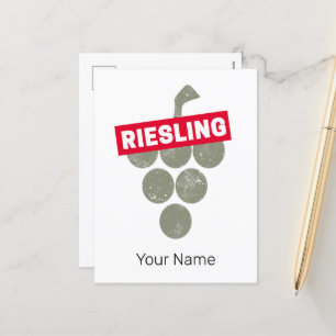 Riesling Rebe Vintage Weintrinker Trauben Design Feiertagspostkarte