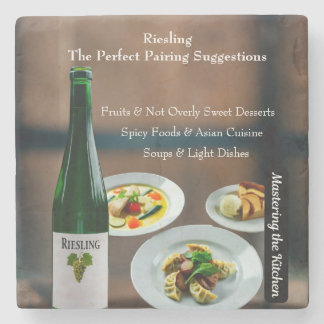 Riesling-Wein-Paarungsführer/Meister der Küche Steinuntersetzer