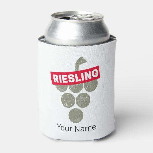 Riesling Wein Vintag Wein Drinker Traubendesign Dosenkühler (Kanne Vorderseite)