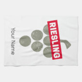 Riesling Wein Vintag Wein Drinker Traubendesign Geschirrtuch (Horizontal)