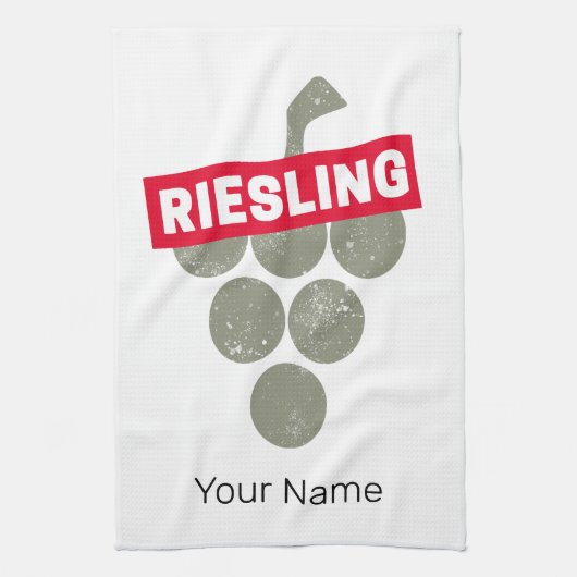 Riesling Wein Vintag Wein Drinker Traubendesign Geschirrtuch (Vertikal)