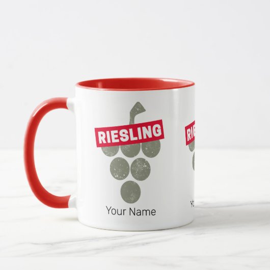 Riesling Wein Vintag Wein Drinker Traubendesign Tasse (Links)