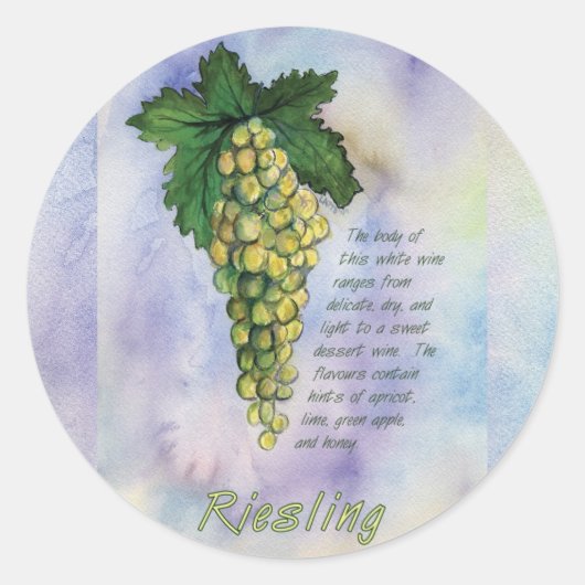 Riesling Weintrauben Aufkleber (Vorderseite)