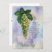 Riesling Weintrauben Einladung (Vorne/Hinten)