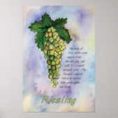 Riesling Weißer Wein Weintrauben Poster (Vorne)