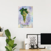 Riesling Weißer Wein Weintrauben Poster (Heimbüro)