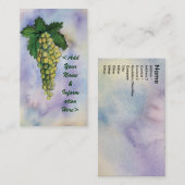 Riesling White Wine Trauben Business Cards Visitenkarte (Vorne/Hinten)