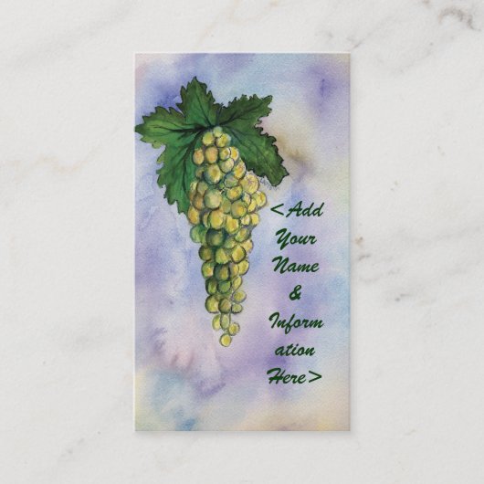 Riesling White Wine Trauben Business Cards Visitenkarte (Vorderseite)