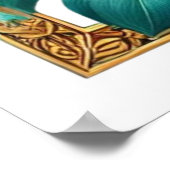 rieszierende tropische Folien in quadratischen Rah Poster (Ecke)