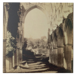Rievaulx Abtei, Nordyorkshire, 1854 (Sepia-Foto Fliese
