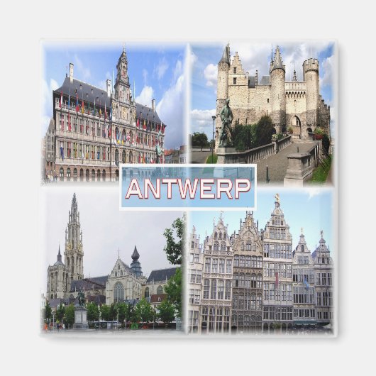 Rif. BE Antwerp, Stadhuis, Het Steen, Kühlschrank Magnet (Vorne)