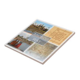 Rif. KH * Kambodscha, Angkor Wat, Fliese