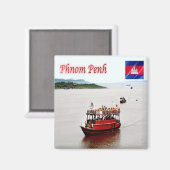 Rif. KH Kambodscha, Phnom Penh, Kühlschrank Magnet (Vorderseite/Rückseite)