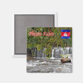 Rif. KH Kambodscha - Wasserfall bei Phnom Kulen Magnet (Vorderseite/Rückseite)