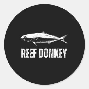 Riff-Esel-Shirt Amberjack Offshore-Angeln Lustig Runder Aufkleber