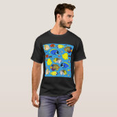 Riff-Fisch 4 (blauer Hintergrund) T-Shirt (Vorne ganz)