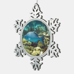 Riff-Fische Schneeflocken Zinn-Ornament