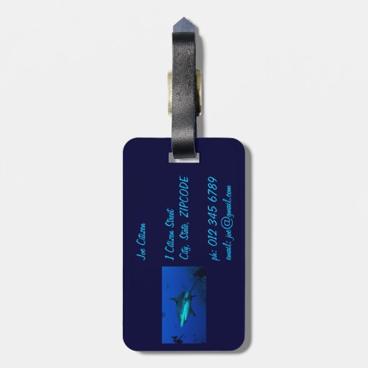 Riff-Haifisch-Gepäckanhänger Gepäckanhänger (Rückseite vertikal)