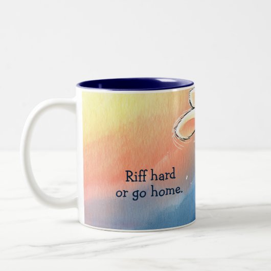 Riff Hard oder Go Zuhause Zwei-Tone-Tasse Zweifarbige Tasse (Links)