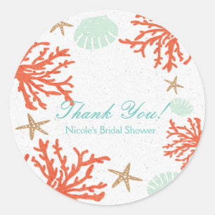 Riff-Korallenmeer Muschel- und Seestern-Aufkleber Runder Aufkleber