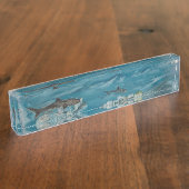 Riff-Schreibtisch-Namensschild Namensplakette (Seite)